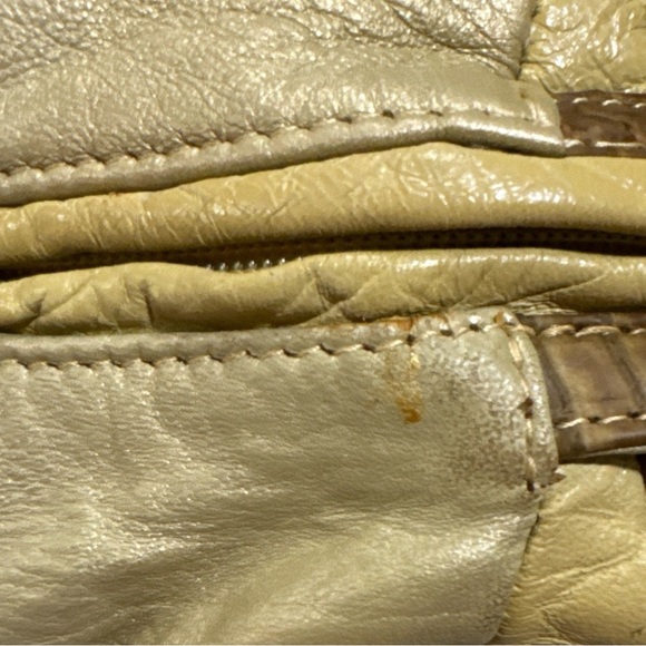 Rare CHI by Carlos Falchi Gold Lambskin & Snakeskin Shoulder Bag - Free Shipping - Picture 13 of 15